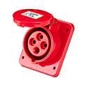 CEE Flanged Panel Sockets Sloped(Sloping Industrial Panel Sockets)(Flush Mounted Panel Sockets) 32A 3P+E IP44 6H HTN324