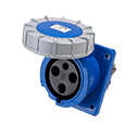 CEE Flanged Panel Sockets Sloped(Sloping Industrial Panel Sockets)(Flush Mounted Panel Sockets) 63A 2P+E IP67 6H HTN3331