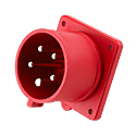 CEE Flange Inlet Straight ( Straight Panel Mounted Inlet)(Straight Flush Mounted Plug) 32A 3P+N+E IP44 6H HTN625